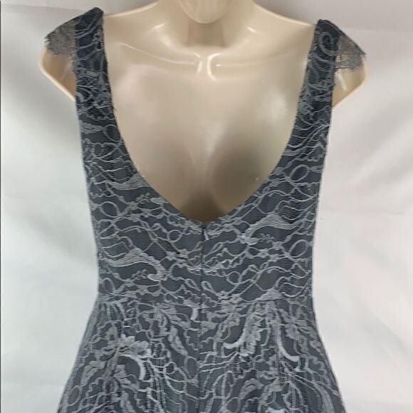 Jim Hjelm Occasions Grey lace fit and flare dress - Picture 6 of 8